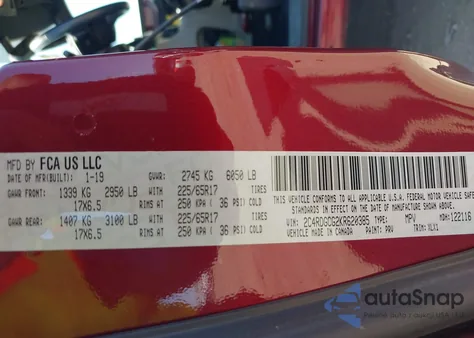 2019 Dodge Grand Caravan Sxt z USA, uszkodzony, nr VIN 2C4RDGCG2KR620385